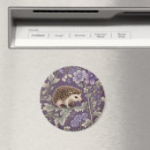 Hedgehog Purple William Morris Inspired Floral マグネット (インサイチュ (食洗機))