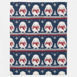 Hedgehog’s in Scarves フリースブランケット