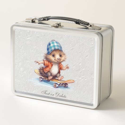 Hedgehog Skateboard Metal Lunch Box メタルランチボックス (正面)
