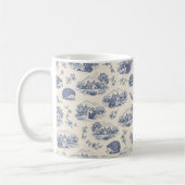 Hedgehog Toile de Jouy Mug Cute Woodland Animal Co コーヒーマグカップ (左)