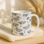 Hedgehog Toile de Jouy Mug Cute Woodland Animal Co コーヒーマグカップ