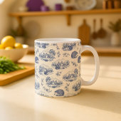 Hedgehog Toile de Jouy Mug Cute Woodland Animal Co コーヒーマグカップ