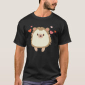 Hedgehog Valentines Day Heart Animals Tシャツ (正面)