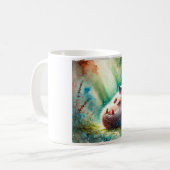 Hedgehog with bare belly 220924AREF112 - Watercolo コーヒーマグカップ (正面左)