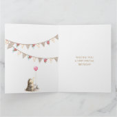 Hedgehog with pink balloons Happy Birthday カード (内部)