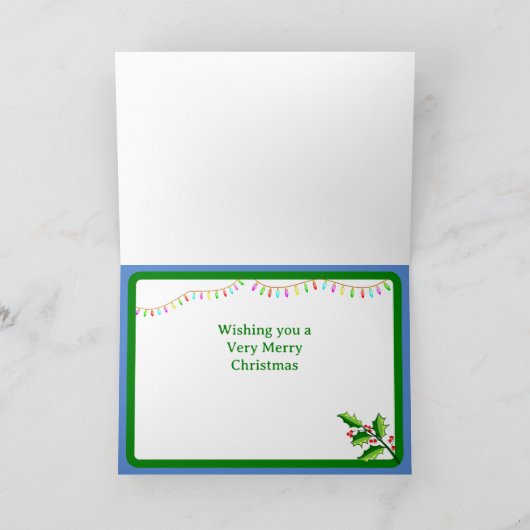 Hedgehogs and child Christmas  Card カード (内部)