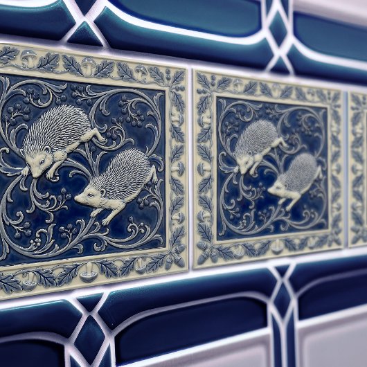 Hedgehogs Arts & Crafts Wall Decor タイル
