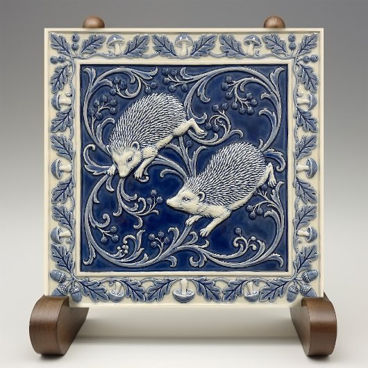 Hedgehogs Arts & Crafts Wall Decor タイル