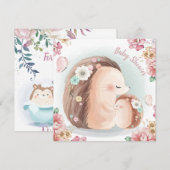 Hedgehogs Baby Shower Invitation シーズンカード (正面/裏面)