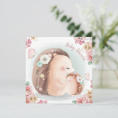 Hedgehogs Baby Shower Invitation シーズンカード (スタンド正面)