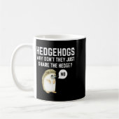 Hedgehogs Why Don't They Just Share The Hedge Funn コーヒーマグカップ (左)