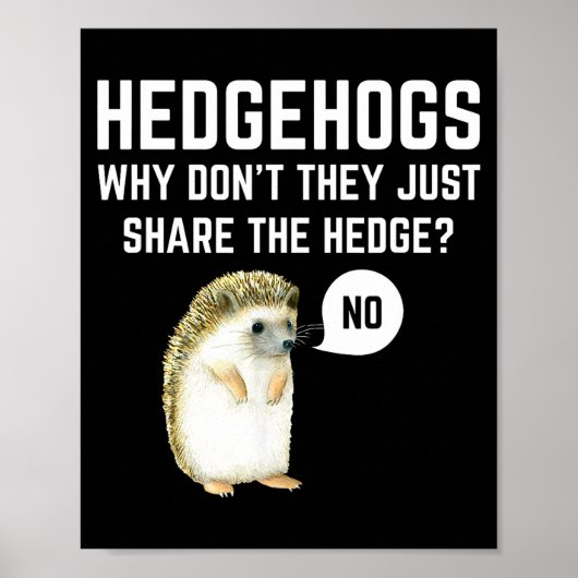Hedgehogs Why Don't They Just Share The Hedge Funn ポスター (正面)