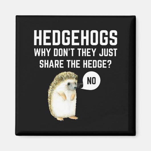 Hedgehogs Why Don't They Just Share The Hedge Funn マグネット (正面)