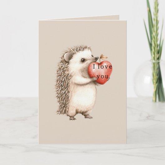 Hedgehogs with Heart Love カード (正面)