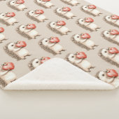 Hedgehogs with Heart Love シェルパブランケット (3/4)