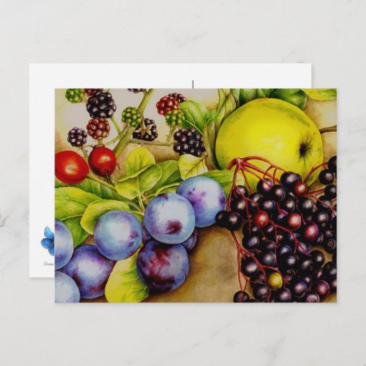 Hedgerowのフルーツ素晴らしの絵はがき ポストカード (正面/裏面)