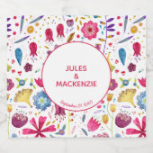 Hedgerow花水彩モダン リキュールボトルラベル (シングルラベル)