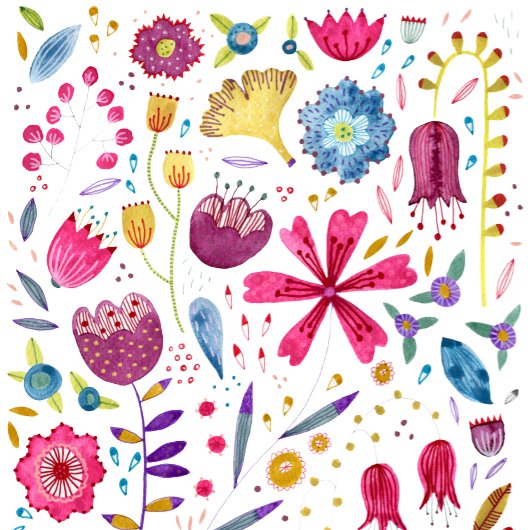 Hedgerow花水彩保存日付磁石 マグネット