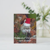 Hedgieはハリネズミメリークリスマスを望みます シーズンポストカード (スタンド正面)