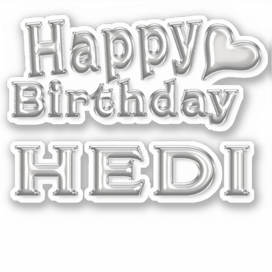 Hedi Happy Birthday silver Aufkleber Sticker シール (正面)