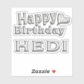 Hedi Happy Birthday silver Aufkleber Sticker シール (シート)