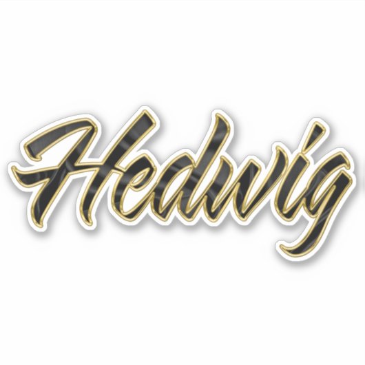 Hedwig black gold Lettering Aufkleber Sticker シール (正面)