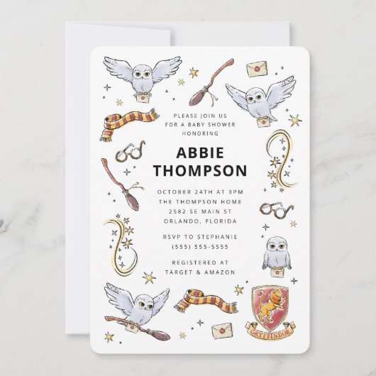 Hedwig Magical Baby Shower 招待状 (正面)