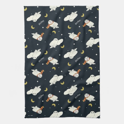 Hedwig Nighttime Moonlight Pattern キッチンタオル (縦)