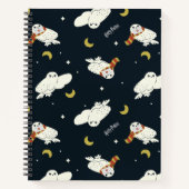 Hedwig Nighttime Moonlight Pattern ノートブック (正面)