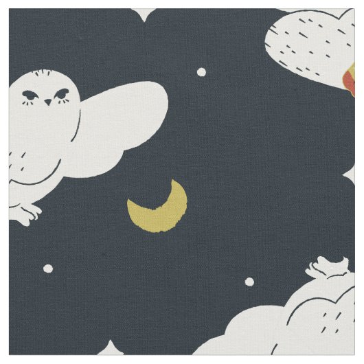 Hedwig Nighttime Moonlight Pattern ファブリック (クローズアップ)