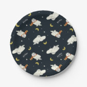 Hedwig Nighttime Moonlight Pattern ペーパープレート (正面)
