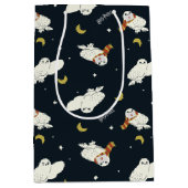 Hedwig Nighttime Moonlight Pattern ミディアムペーパーバッグ (正面)