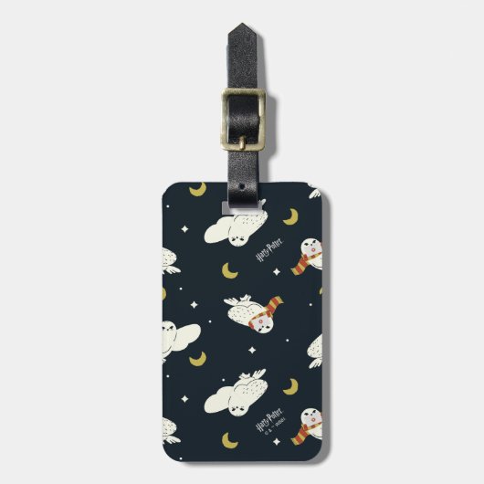 Hedwig Nighttime Moonlight Pattern ラゲッジタグ (正面縦)