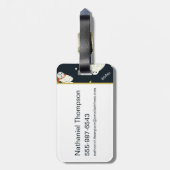 Hedwig Nighttime Moonlight Pattern ラゲッジタグ (裏面縦)