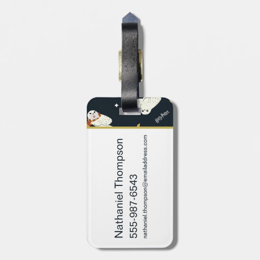 Hedwig Nighttime Moonlight Pattern ラゲッジタグ (裏面縦)