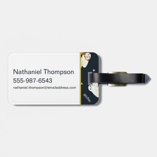 Hedwig Nighttime Moonlight Pattern ラゲッジタグ (裏面横)