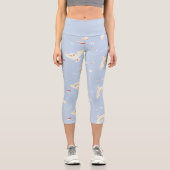 Hedwig Owl Post Letters and Books Pattern カプリレギンス (正面)