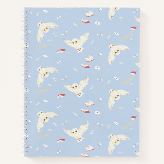 Hedwig Owl Post Letters and Books Pattern ノートブック (正面)