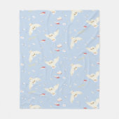 Hedwig Owl Post Letters and Books Pattern フリースブランケット (正面)