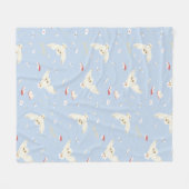 Hedwig Owl Post Letters and Books Pattern フリースブランケット (正面(横))