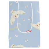 Hedwig Owl Post Letters and Books Pattern ミディアムペーパーバッグ (裏面)