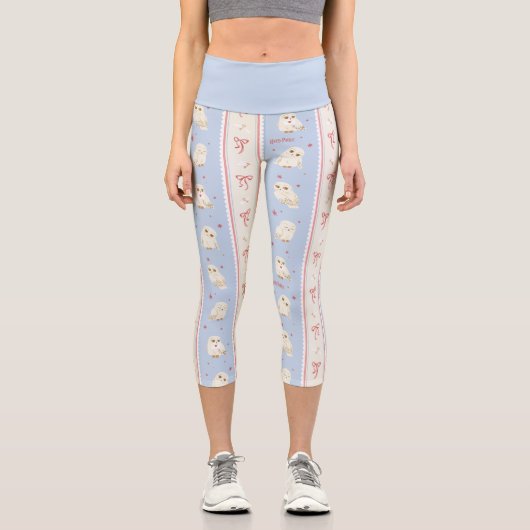 Hedwig Owl Post Stripe Pattern カプリレギンス (正面)