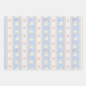 Hedwig Owl Post Stripe Pattern ラッピングペーパーシート (正面)