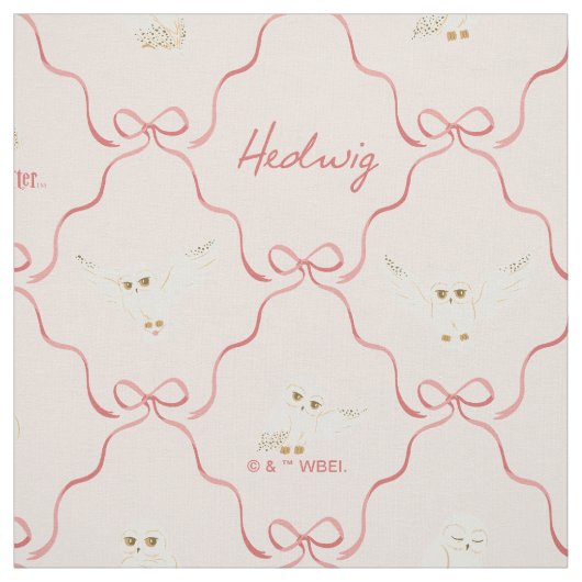 Hedwig Pink Ribbon Pattern ファブリック (見本)