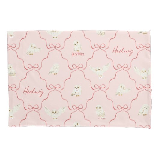 Hedwig Pink Ribbon Pattern 枕カバー (正面)
