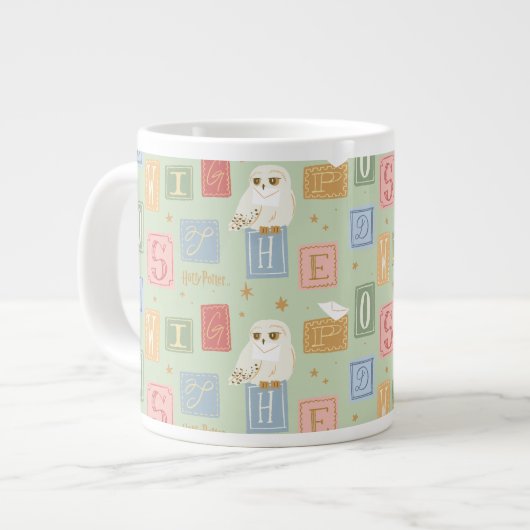 Hedwig Post Letter Block Pattern ジャンボコーヒーマグカップ (正面左)