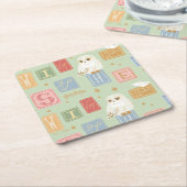 Hedwig Post Letter Block Pattern スクエアペーパーコースター (アングル)