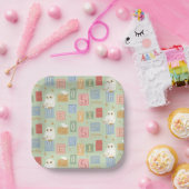 Hedwig Post Letter Block Pattern ペーパープレート (パーティー)