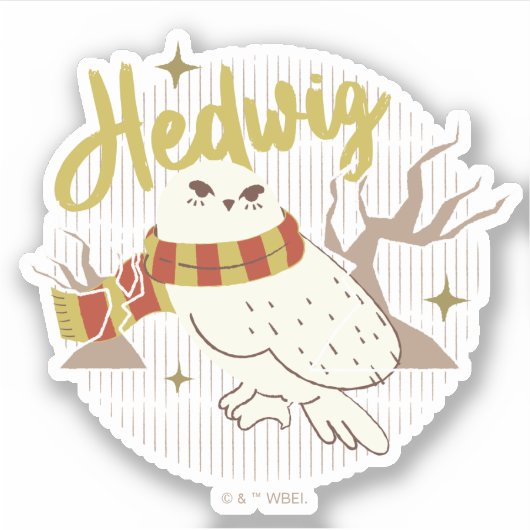 Hedwig Whimsical Forest Drawing シール (正面)