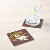 Hedwig Whimsical Forest Drawing スクエアペーパーコースター (インサイチュ)